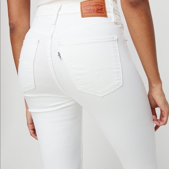 White Levi’s Mile High Super Skinny Jeans - Picture 3 of 11